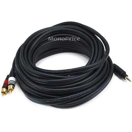 Monoprice A/V Cable, 3.5mm(M)/2 RCA(M), 25ft 5601