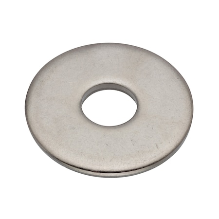 Zoro Select Flat Washer, For Screw Size 3/8 in , Stainless Steel Plain Finish, 10 PK WASB38W316