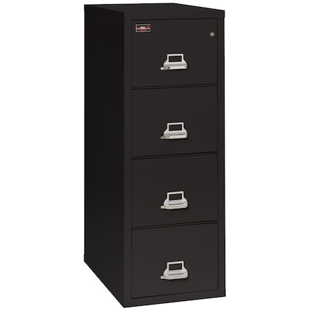 Fireking 12-15/16" W 4 Drawer Fire-Resistant Vertical File Cabinet, Black, Letter 4-1956-2BL