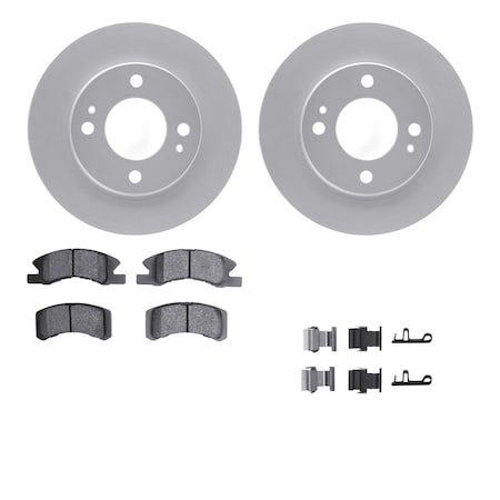 Dynamic Friction Co DFC GEOSPEC Coated Rotors with 5000 Brake Pads - Ceramic and Hardware 4512-72077
