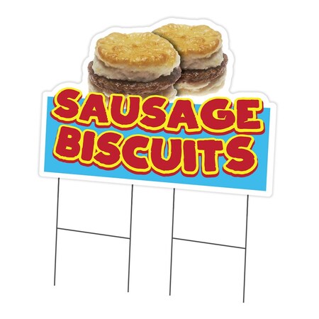 Signmission Sausage Biscuits Die Cut Yard & Stake plastic coroplast window, C-DC-2436-Sausage Biscuits19 C-DC-2436-DS-Sausage Biscuits19