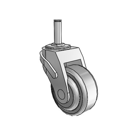 Medcaster Stem Caster, 3"dia, 200lb NG03QDP125SWGR02