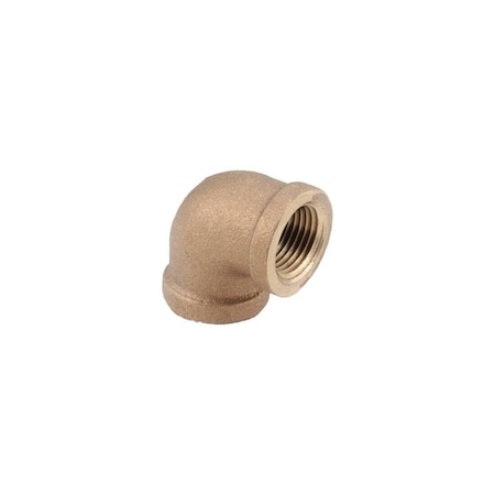 Anderson Metals Pipe Elbow, 1/4 in, FIP, 90 deg Angle, Brass, Rough, 200 psi Pressure 738100-04