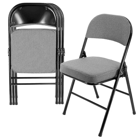 Elama 4 Piece Metal Folding Chair with 2.2 Inch Padded Seats in Gray ELM-J0618-G
