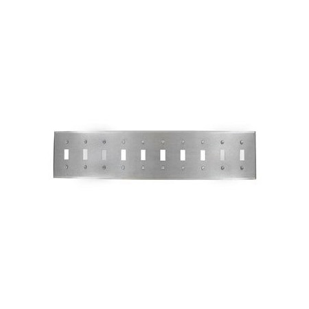 Leviton Switch Wallplate, Standard Size, Gang 10, Stainless Steel 84050-40