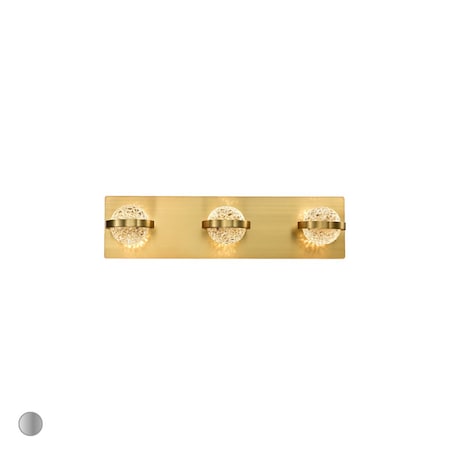 Eurofase Ryder Transitional LED Bathbar, 5-Light, 1250 Lumens, Clear/Gold 37069-025
