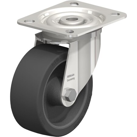 Blickle Swivel Plate Cstr, Silicone, 4", 220 lb., Bk LIX-POSI 100G-OF-XAT