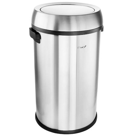 Elama Large 17 Gallon Swing Lid Stainless Steel Cylindrical Trash Bin EL-LT35B-65L