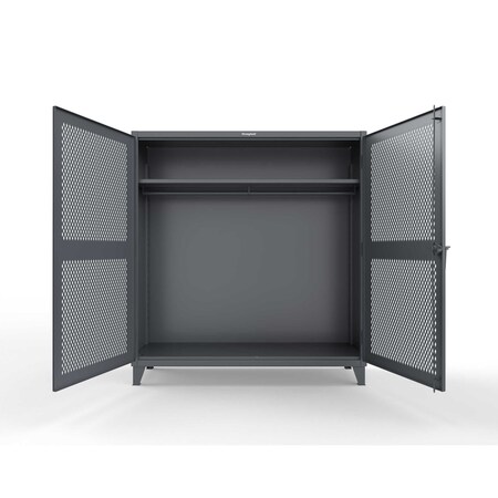 Strong Hold 12 GA Industrial Ventilated (Diamond) Uniform Cabinet with Hanger Rod 66-V-WR-241