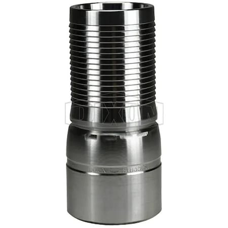 Dixon The Right Connection Crimp King Combination Nipple, 1-29/32 x 1-1/2 in, Hose Barb x Beveled End, Ca STB20CS