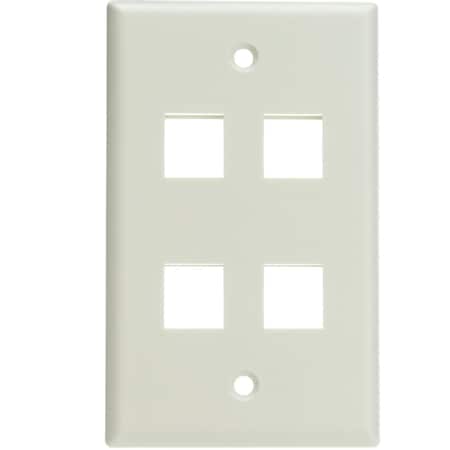 Digiwave 4 Slot Keystone Wall Plate, White DGA6316W