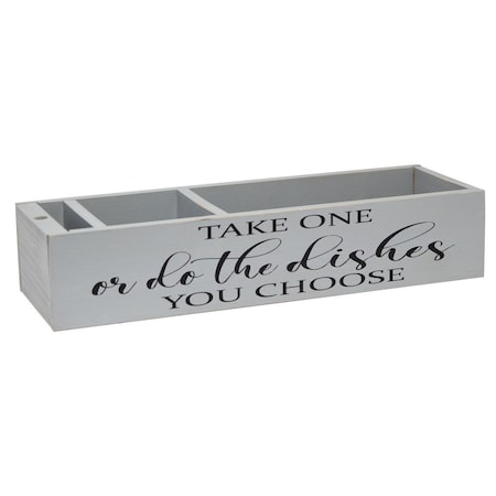 Homeroots 6" Gray Wood Desk Organizer 661198