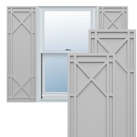 Ekena Millwork True Fit PVC Bungalow Fixed Mount Shutters, Primed, 18"W x 47"H TFP001BG18X047PR