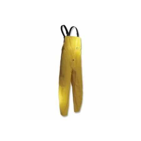 Onguard Webtex Rain Bib Overalls, 0.65 mm Thick, Heavy-Duty Ribbed PVC, Yellow, 2X-Large, Snap Fly Front 868-7605200.2X