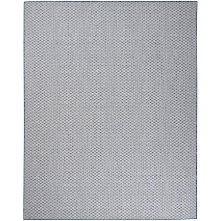 Homeroots 7' X 10' Blue And Ivory Indoor Outdoor Area Rug 522048