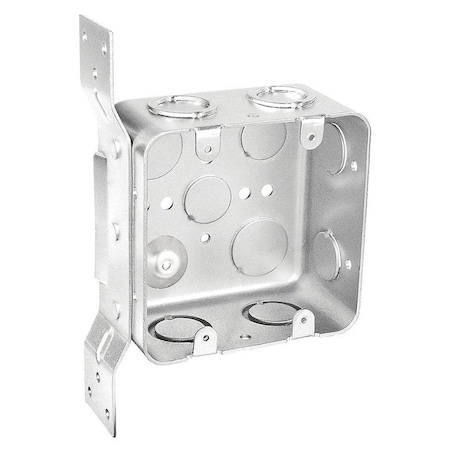 Southwire Switch Box, 2-Gang, 10-Knockout, 1/2, 3/4 in Knockout, Steel, Silver MGSB-2F-UPC
