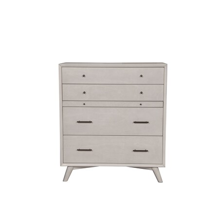 Homeroots 38" Gray Solid Wood Four Drawer Chest 524145