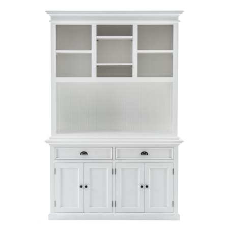 Homeroots White Solid Wood Adjustable Two Tier Bookcase 397121