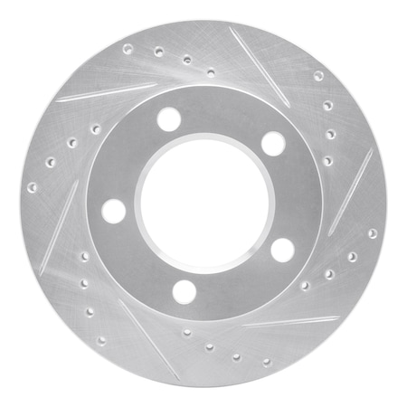 Dynamic Friction Co DFC Brake Rotor - Drilled and Slotted - Silver 631-54131R