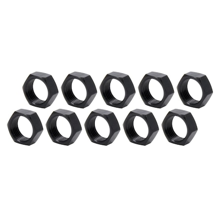 Allstar Performance 0.63 in. 18 Left Hand Aluminum Thin OD Jam Nut, Black, 10PK ALL18287-10