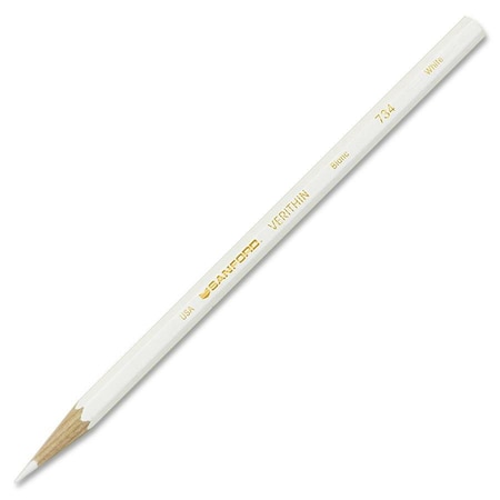 Sanford Verithin Colored Pencils, White Lead, White Barrel, 12/Dozen 2429