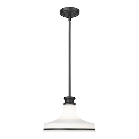 Z-Lite Reznor Matte Black 1 Light Pendant 831P12-MB