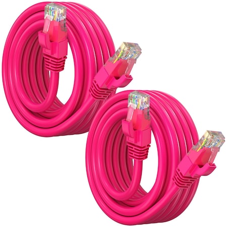 Maximm Cat6 Ethernet Cable 8ft 10Gbps 550MHz UTP, 2PK, Pink, 2PK CAT6CCA-8PN-2PK