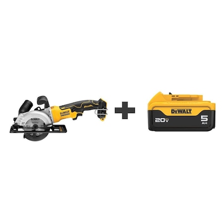 Dewalt Cordless Circular Saw, 4-1/2" dia. BladeW DCS571B/DCB205