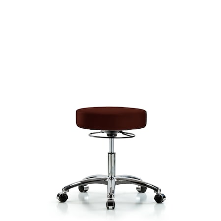 Blue Ridge Ergonomics Desk Stool, Vinyl, Chrome, Casters, Burg BR-VDHSO-CR-CC-8569