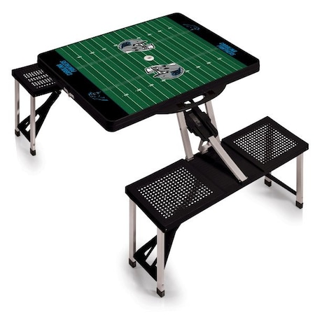 Picnic Time Family Of Brands Carolina Panthers - Picnic Table Portable Folding Table with Seats, (Black) 811-00-175-055-2