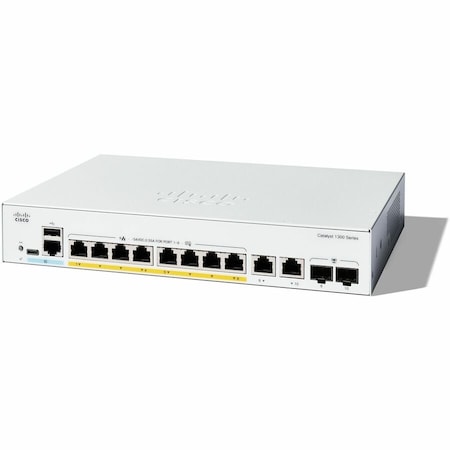 Cisco Catalyst 1300 8-port GE, PoE, Ext PS, 2x1G Combo C1300-8P-E-2G