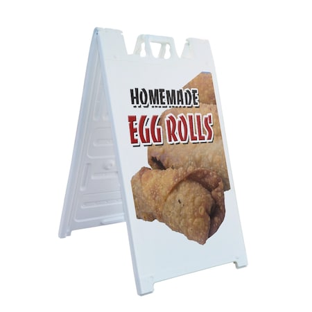 Signmission Homemade Egg Rolls, A-Frame & 2 Decals Installed, Heavy-Duty Plastic Frame SBHD-D-2436-Homemade Egg Rolls