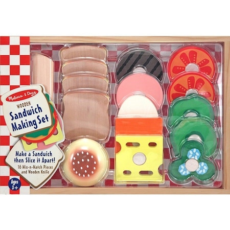 Melissa & Doug Sandwich-Making Wooden Play Food Set 513