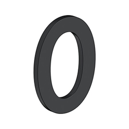 Deltana 4 Stainless Steel House Number 0 with Risers Black Finish RNB0U19
