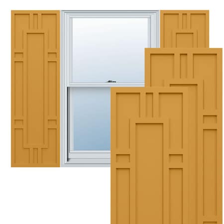 Ekena Millwork True Fit PVC Hastings Fixed Mount Shutters, Turmeric, 18W x 79H, PR TFP001HS18X079TU
