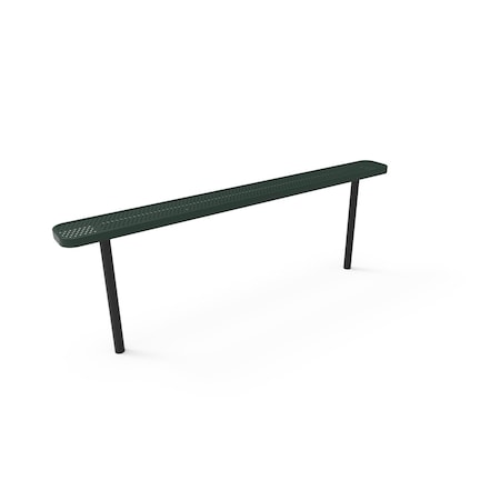 Mytcoat 8ft Outdoor Bench without Back, Inground, Green, Punched Steel, Industry Standard Coating 804287