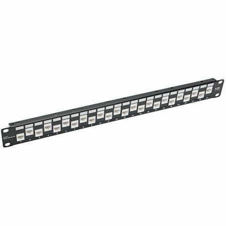 Tripp Lite 24-PORT 1U RACK-MOUNT CAT6A/CAT6/CAT5E OFFSET FEED-THROUGH PATCH PANEL WITH CABL N254-024-6A-OF
