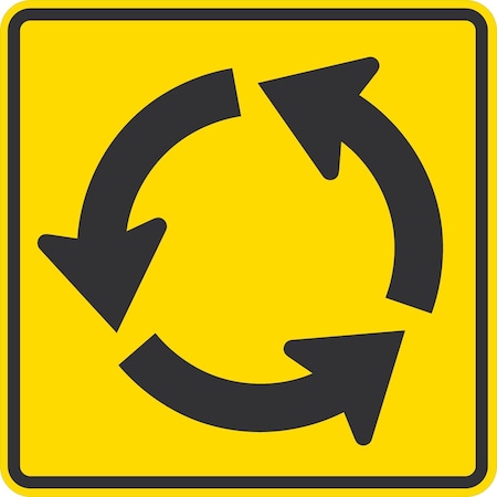 Lyle W2-6, Circular Intersection Symbol, 30x30, Diamond Grade, Yellow G-14993-DG_30x30