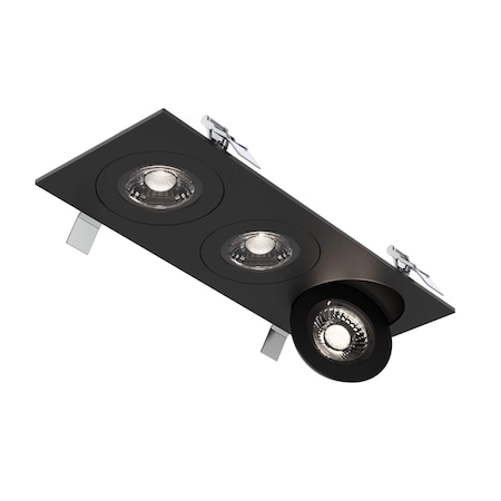 Dals Lighting Pivot Trio 4'' 5CCT Flat Recessed LED Gimbal in Black FGM4-CC-TRIO-BK