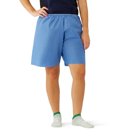 Medline Multilayer Disposable Exam Shorts with Elastic Waist, Blue, Size S, 30PK NON27209S