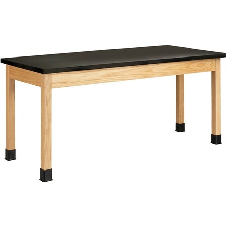 Diversified Spaces Plain Apron Table, Oak, Wood Frame, 72 in W, Black P7152BK30N