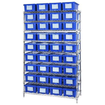Quantum Storage Systems WIRE SHELVING UNIT W/ snt's WR9-36180BL
