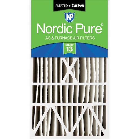 Nordic Pure 16x28x6 Plus Carbon Pleated Air Filter, High Capacity, MERV 13 16x28x6ASGM13+C-1