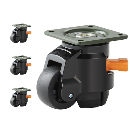 Vevor Leveling Casters Adjustable Nylon Plate Mounted Caster 2200 lbs Set of 4, 4PK GD-80FD