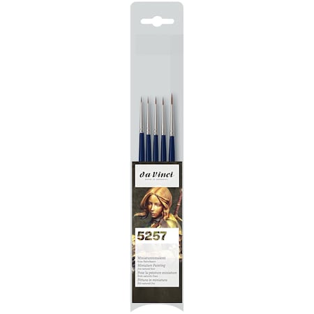 Da Vinci USSURI-SABLE Miniature Painting Brushes, Natural, Round, Series 1522, 5-Piece Set VA-5257_0