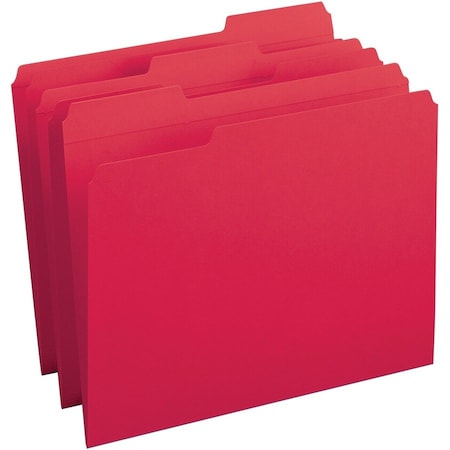 Business Source File Folder, Red, Paperboard, PK100 BSN03171
