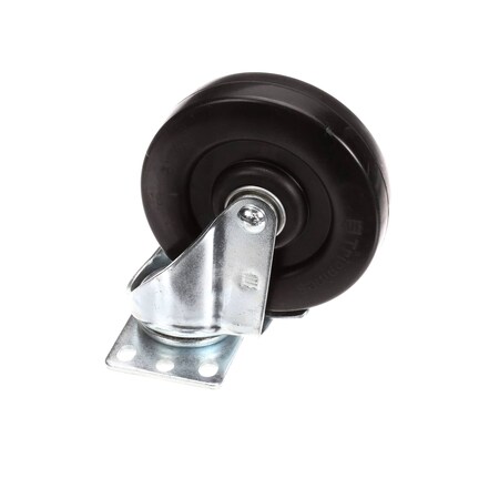 Frontline International Swivel Caster with Brake, Hard Rubber, 1-1/2in x 5in 40010068