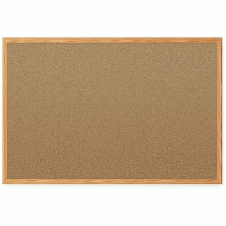 Mead Cork Bulletin Board 36"H x48"W, Oak 85367