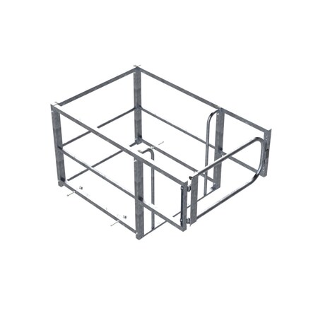 Safety Rail 48X48 4-Piece Hatchguard W/ 48in Gate, Galvanized 401207