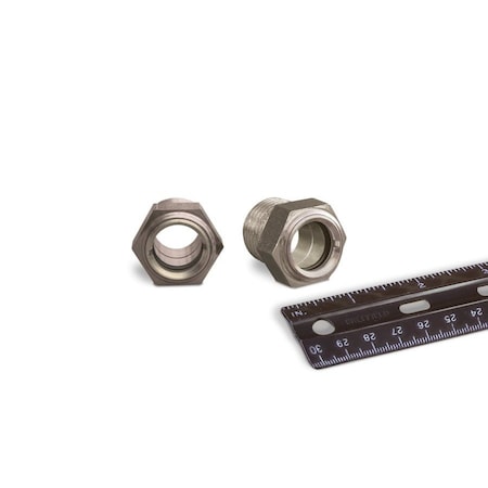 Oil-Rite 303 SS Gasketed Window Sights NPT Thread - 1/2in. NPT, 15/16in., Buna-N, None, 125 PSI, 19/32in. B4763-03B